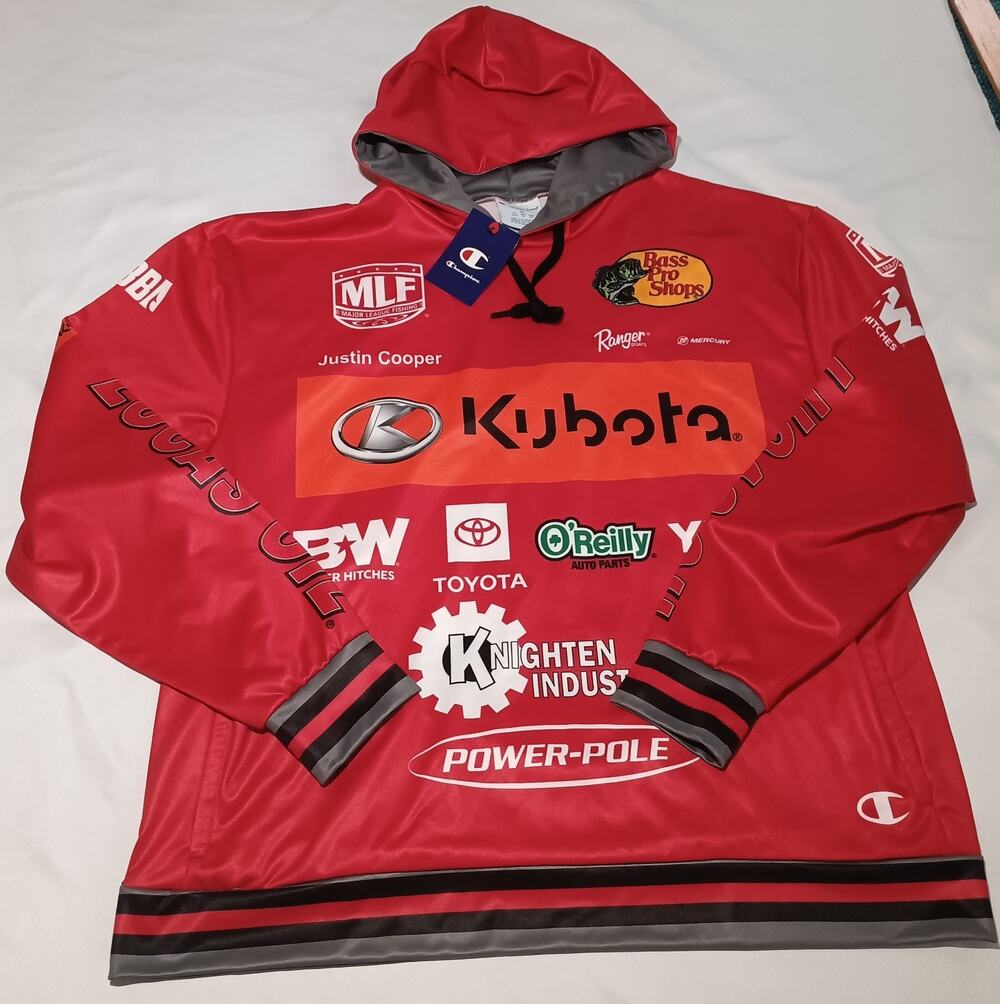 Justin Cooper MLF Major League Fishing Sponsor Hoodie XL Champion Ultrafuse